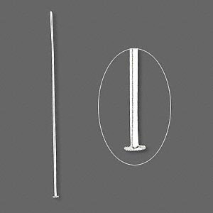 Thin 100 x 1.5 inch Silver Plated Head Pins.