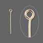 100 x 1 inch Gold Plated Eye Pins