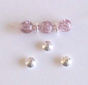 100 Silver Plated Brass Beads, CR Saucer, 4.7x3mm