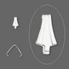 100 Prong bails, Silver plated, 8x3.5mm