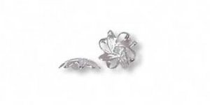 100 Silver Plated Bead Caps, Leaf, Fit 10-12mm beads.