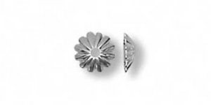 100 Silver Plated Bead Caps, Ribbed, Fit 7-9mm Beads