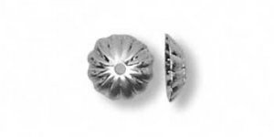100 Silver Plated Bead Caps, Ribbed, Fit 9-11mm Beads