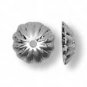 100 Silver Plated Bead Caps, Ribbed, Fit 9-11mm Beads