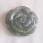 2 Moss Agate (Natural) Carved Rose Focal Beads, 35mm