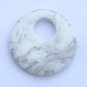2 Carved White Howlite (Natural) Focal Beads, Go-Go, 45mm