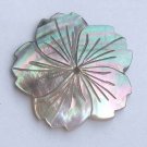 2 Black-lip shell focal beads, flower,45mm. Center drilled