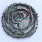 2 Black-lip shell Pendant beads, rose, 30mm, Top drilled