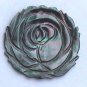 2 Black-lip shell Pendant beads, rose, 30mm, Top drilled