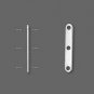 100 Silver Plated Spacer Bars, 3-hole, 8mm