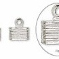 100 Silver Plated Brass Crimp Cord Ends, 6.5x4.5mm