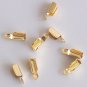 100 Gold Plated Fold-over Crimp Ends for Cords