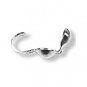 100 Silver Plated Bottom Clamp-on Calottes, 6x3mm