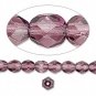 16in Czech Fire-Polished Glass Beads,6mm faceted, Amethyst Purple