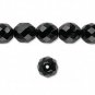 16in Czech Fire-Polished Glass Beads,10mm faceted, Jet