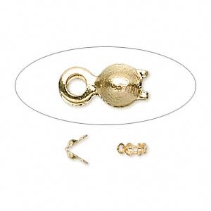 100 Gold Plated Double Loop Bottom Calottes 5x2.6mm