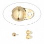 100 Gold Plated Double Loop Side Calottes 6.5x4.5mm