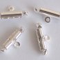 100 Silver Plated Cord Ends with Loop, 10x3mm Tube.