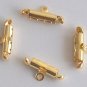 100 Gold Plated Cord Ends with Loop, 10x3mm Tube.