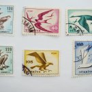 Vintage Turkish Postage Stamps 6 different bird images collectible Stamped