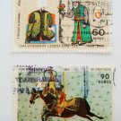 Vintage Turkish Postage Stamps 2 different miniature painting images collectible Stamped