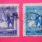 Turkish National Defence Donation Stamps 2 in different color and denominations collectible vintage