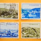 Turkish Postage Stamps 4 Turkish cities from different regions in monochrome collectible vintage