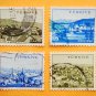 Turkish Postage Stamps 4 Turkish cities from different regions in monochrome collectible vintage