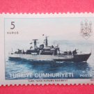 Turkish Postage Stamp with image drawing of a training ship for the Turkish Naval Academy