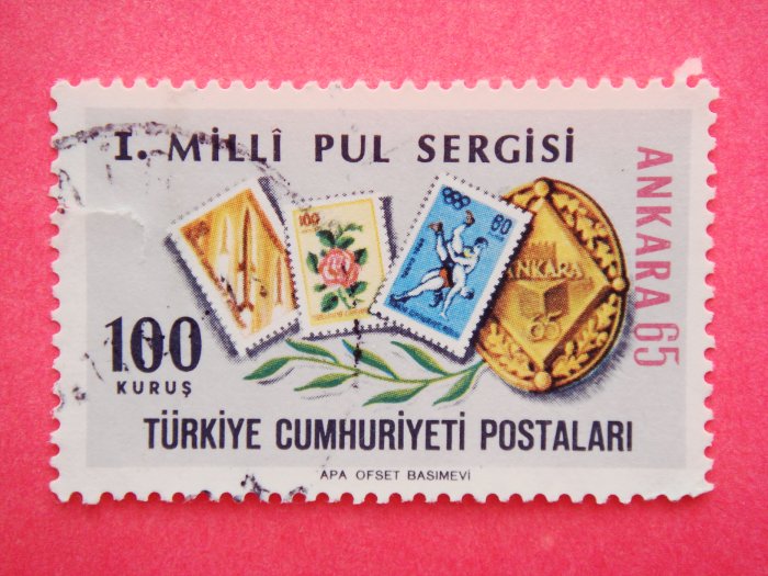 Commemorative Turkish Postage Stamp for the 1st National Stamp Exhibition held in Ankara