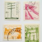 Turkish Postage Stamps 4 images representing development collectible vintage