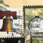 Partial Envelope with six United States Postage Stamps and Ink Postmark on it