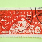 105 kurus Turkish Postage Stamp with NATO as subject