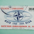 200000 Lira Turkish Postage Stamp celebrating the 50th anniversary of  NATO