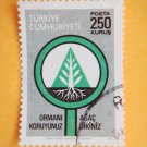 250 kurus Turkish Postage Stamp about Forest Preservation and Reforestation