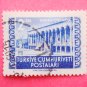 Turkish Postage Stamp depicting Cinilikosk Tiled Kiosk in Topkapi Palace in blue