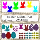 Easter Digital Kit 2-Digtial Paper-Rose-Art Clip-Gift Tag-Jewelry-T shirt