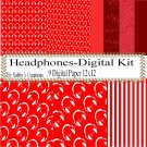 HeadPhones Digital Kit-Digtial Paper-Art Clip-Gift Tag-Jewelry-T shirt