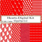 Red Digital Kit 2-Digtial Paper-Art Clip-Gift Tag-Jewelry-T shirt-Caketopper