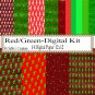 Red/Green Digital Kit-Digtial Paper-Party-Gift Tag-Jewelry-T shirt-Balloons-Scrapbook