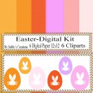 Easter Digital Kit i-Digtial Paper-Egg-Bunny-Art Clip-Gift Tag-Jewelry-T shirt