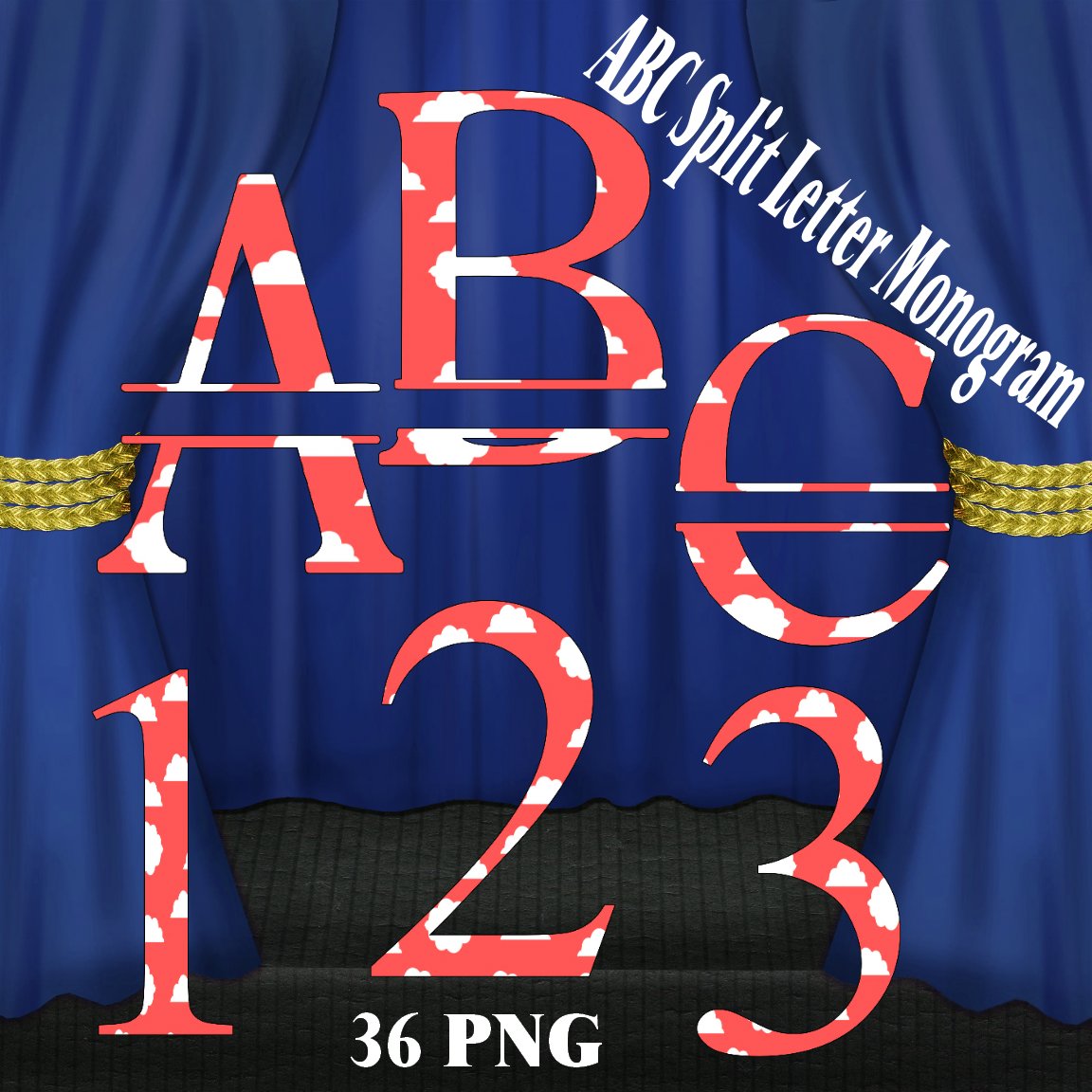 ABC Split Letter Monogram 1a Digital Kit