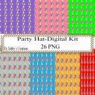 Party Hat 2b Digital Kit-Jewelry Tag-Clipart-Art Clip-Gift Tag