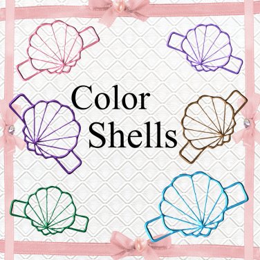Color 3D Shell-Digital ClipArt-Art Clip-Gift Tag-Notebook-Scrapbook-banner-background-gift card.