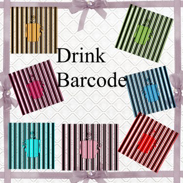 Drink Barcode-Digital ClipArt-Art Clip-Gift Tag-Scrapbook-Banner-Background-Gift Card.
