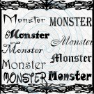 Monster Fonts 1a-Digital ClipArt-Gift Tag-Halloween-Scrapbook-Banner-Background