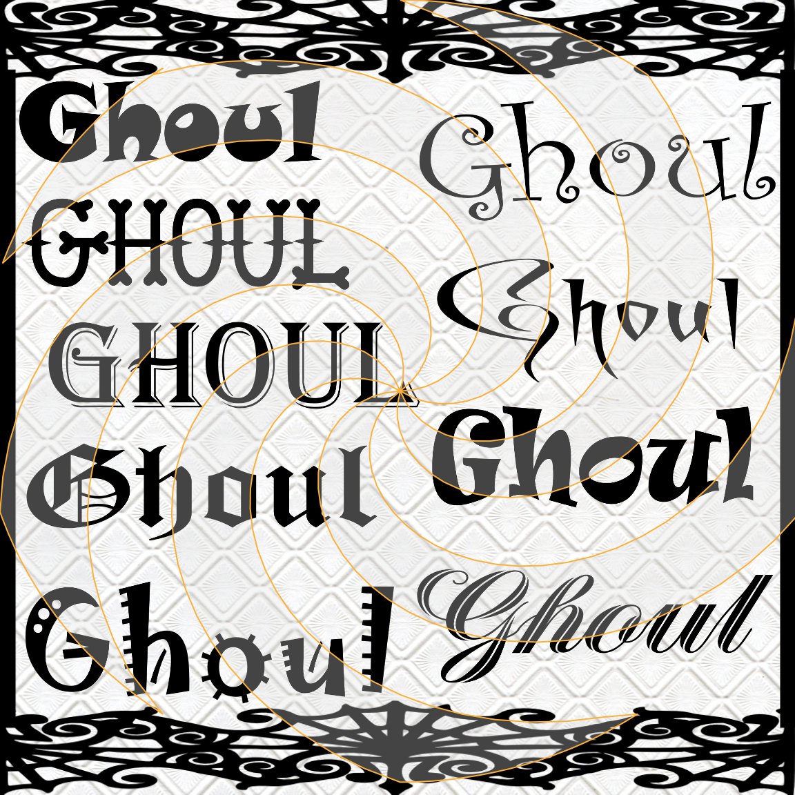 Ghoul Fonts 1a-Digital ClipArt-Gift Tag-Halloween-Scrapbook-Banner-Background