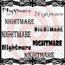 Nightmare Font 1smp-Digital ClipArt-Gift Tag-T shirt-Jewelry-Holiday-Halloween