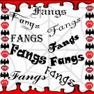 Fangs-Digital ClipArt-Fonts-Gift Tag-Notebook-Halloween-Scrapbook-Gift Card.