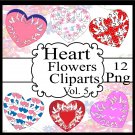 Heart Flowers Vol. 5-Digital Clipart,Valentine's Day,Gift Tag-Tshirt-Scrapbook
